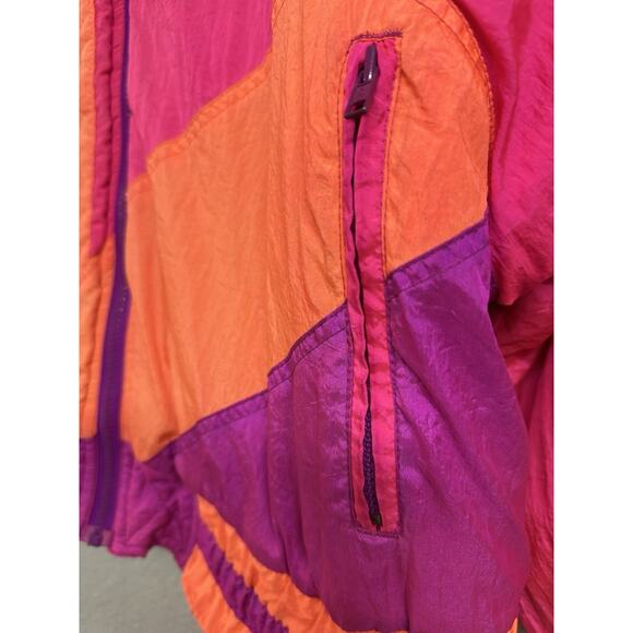 Vintage East West Ski Jacket Medium Panda Group Bright Neon Color Block Snow - Picture 6 of 14